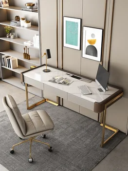италиански шисти седло кожено бюро Модерно домакинство луксозно учебно бюро дизайнерско бюро стена висок клас компютърно бюро