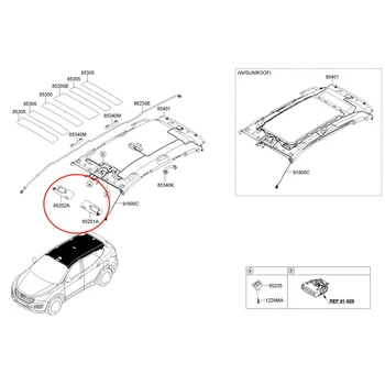 Сянка за сенник от дясната страна на автомобила за Hyundai SANTAFE DM 2013 852202W000 85220-2W000