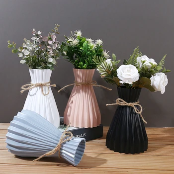 Nordic имитация керамични цвете ваза цвете хидропонни саксия ваза дома бюро декоративни вази за цветя растителни сватбени декорации