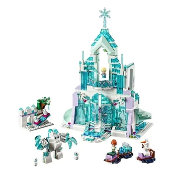 Frozen Snow World Series Магическият леден замък на Елза Комплект момичета Градивни блокове Играчки Момиче Приятел Съвместим 4114 Коледен подарък