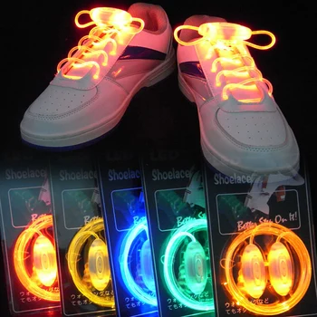 Colorful LED светкавица светлина нагоре обувки дантели страна дискотека обувки каишка блясък стик връзки за обувки момчета момичета многоцветни обувки струни