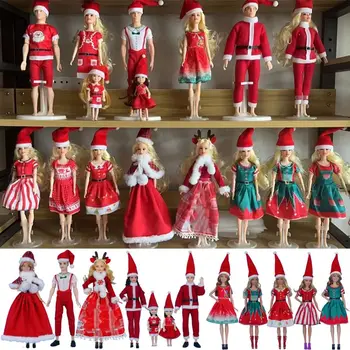 Мода кукла дрехи DIY момичета играчки 10 стилове случайни износване кукла боди Коледа стил кукла плюшена пола 29 см кукла