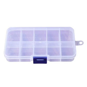 Прозрачна пластмаса 10 кутия за съхранение на бижута Електронна компонентна кутия за аксесоари Класификация Решетъчна кутия за бижута P9JD