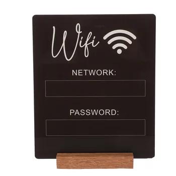 Декорации за баня Wifi парола Знак за дома Акрилна табела за гости Сметка и стойка за бюро