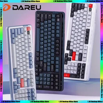 Dareu A98 Master Tri-mode Безжична Bluetooth кабелна клавиатура Hot-swap Gaming Keyboard Gasket Структура Регулируеми PBT клавиши Rgb