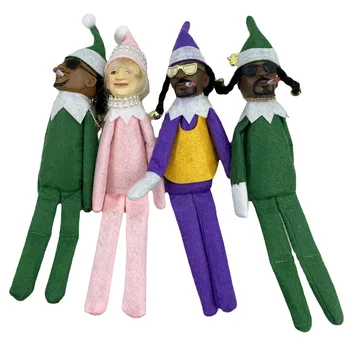 Snoop на A Stoop Хип-хоп любителите Коледа елф се държи зле плюшени играчки маса орнаменти фигура кукла смола главата елфи