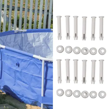 12 пакет скоба плувен басейн монтаж комплект съвместни нокти болт щифт PVC практичен съвместен щифт за INTEX 28270 28272 5.5cm/2.2in