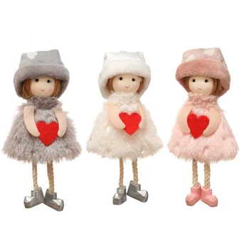 Ден на майката Ден на Свети Валентин Червено сърце Топ шапка кукла сладко момиче кукла високо качество плат майка празник подарък висулка