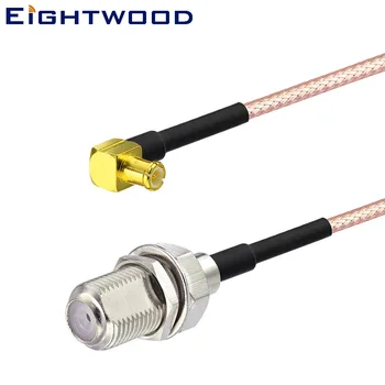 Eightwood потребителски RF кабел събрание F тип женски преграда до MCX мъжки прав ъгъл RG316 кабел 15cm за преносим телевизор преносим телевизор