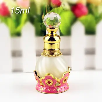 1PC 15ml Елегантни матирано стъкло парфюмни бутилки Арабски стил етерични масла капкомер бутилка контейнер плевене подарък декорация