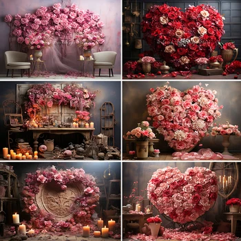 Flower стена снимка фон Свети Валентин фотография фон плат розов венец роза декорация портрет фото студио подпори