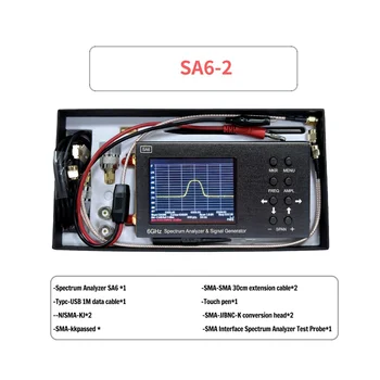 Обновен SA6 6GHz спектрален анализатор + HT6 антена SA6 генератор на сигнали 2G 3G 4G LTE CDMA DCS GSM GPRS GLONASS