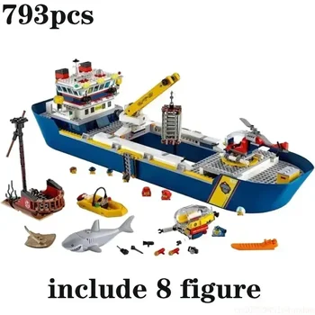 745Pcs океан проучване кораб параход лодка кораб строителни блокове играчки модел тухли рожден ден подаръци за деца Приятел 60266 Същото