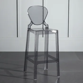 Акрилен прозрачен бар стол висок стол скандинавски стил кристал бар стол