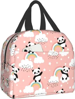 Panda чанти за обяд охладител голяма пазарска чанта организатор чанти за многократна употреба обяд кутия за жени мъже момчета момичета на открито работа пикник училище