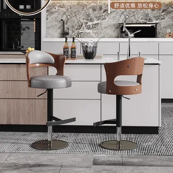Модерна рецепция Кухненски плот Бар столове Домашен дизайнер Метални минималистични бар столове Ергономични Bancos De Bar мебели HY