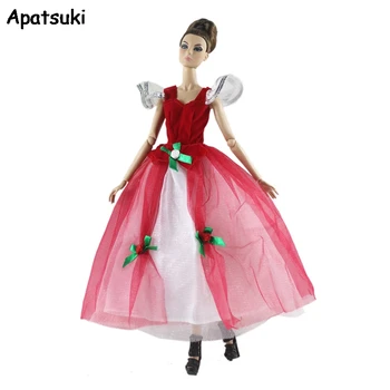 Червена модна кукла рокля за кукла Барби дрехи дрехи екипировки парти рокли рокля за кукла Барби екипировки аксесоари 1/6 детска играчка
