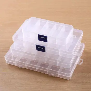 Clear пластмасова квадратна кутия за съхранение Бижута мъниста контейнер малки предмети случай опаковъчни кутии Sundries организатор електрически инструменти притежателя