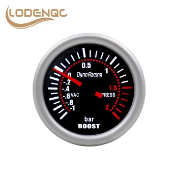 Lodenqc Car Gauge 2'' 52mm Универсален 12V габарит Mete Smoke Len Turbo Boost Gauge Bar LED цифров показалец Boost Gauge