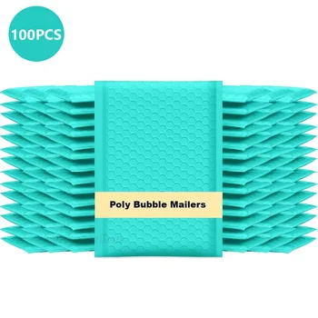 100pcs опаковъчна чанта Зелени опаковъчни консумативи Самозапечатващи се чанти за доставка Bubble Mailer Изпращане на пакет торбичка Доставка за малък бизнес