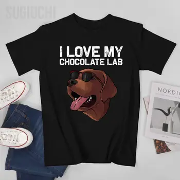 Мъже Шоколад Лабрадор ретривър Куче Lab тениска Tees O-образно деколте T ризи Жени Момчета 100% памук къса тениска Унисекс всички сезони