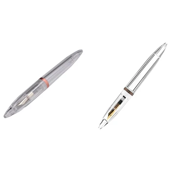 2Set0.5Mm писец писалка с капкомер висок капацитет прозрачни писалки офис училищни пособия, розово злато & сив