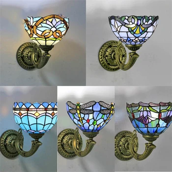 OULALA Tiffany стена лампа LED творчески цвят модел стъкло sconce светлина за дома хол спалня нощно легло декор