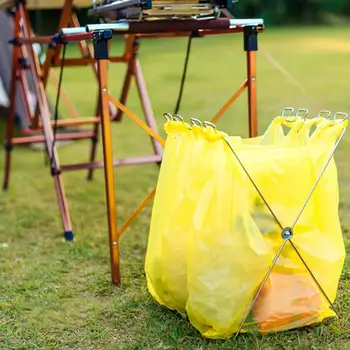 Къмпинг сгъваеми висящи преносими открит държач боклук чанта стойка боклук багажник