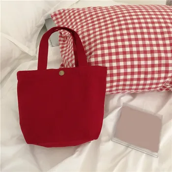Външни чанти за пикник бонбони цвят платно голяма пазарска чанта обяд чанта храна преносим lunchbox чанта с медна катарама къмпинг инструмент торбичка