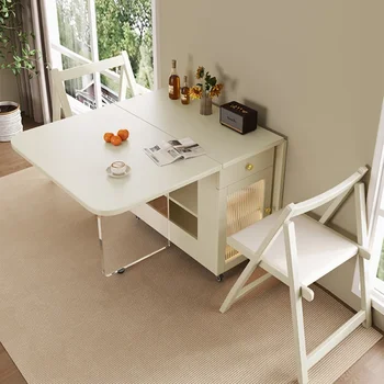 Nordic Модерна маса за хранене Сгъваема проста изящна бяла холна маса Модерна многофункционална мебел Mesa Comedor HD50CZ