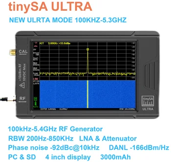 Оригинален tinySA ULTRA 100KHZ-5.3GHZ 4inch дисплей ръчен малък спектрален анализатор RF генератор с батерия