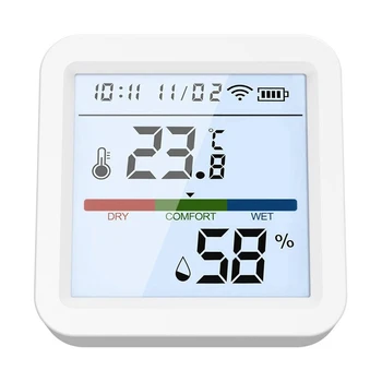 Сензор за влажност Подсветка на екрана Контрол на приложението Сензор за аларма за температура с часовникова функция за дома
