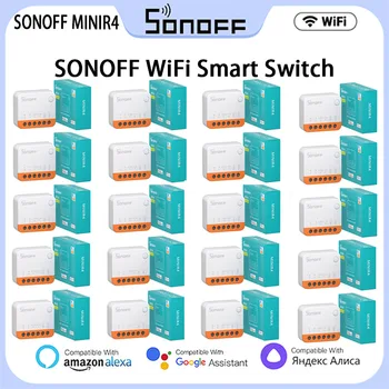 SONOFF MINIR4 WiFi интелигентен превключвател 10A 2-Way Control Mini Extreme Smart Home Relay Support R5 S-MATE Voice Alexa Alice Google Home