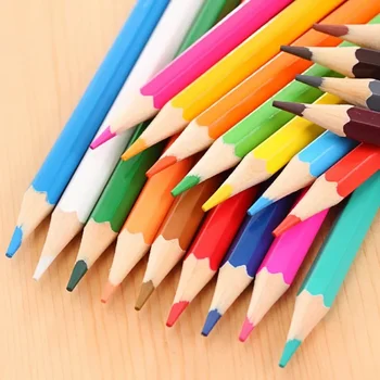 Рисуване на цветен молив за деца Комплект канцеларски материали 12 цветни графити скица цветове моливи детска художествена живопис оцветяване писалка