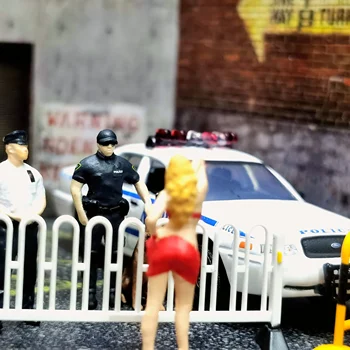 1:64 Ню Йорк полиция кукла куче пластмасова фигура комплект сцена реквизит декор