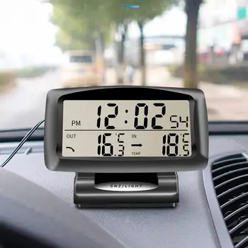 Автомобилен електронен часовников термометър Вътрешен външен температурен детектор Удобен температурен сензор Цифров дисплей Автоматично оформяне