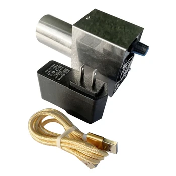 Мощен двоен вентилатор 12V вентилатор с USB кабел и захранващ адаптер AC100-240V 50/60Hz за къмпинг барбекю метално топене R9UF