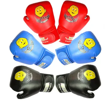 1Pair Детски боксови ръкавици Професионална издръжлива мрежа дишаща PU кожа Muay Thai ръкавици Санда бокс обучение ръкавица