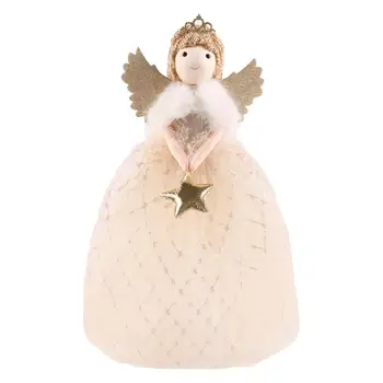 Ангел кукла за коледно дърво деликатен плюшени коледни кукли щанд ангели коледна украса за холна маса бюра Коледа