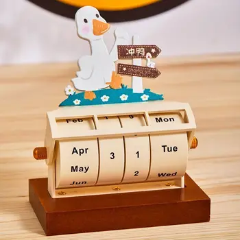 Дървен календар маса украшение студент вечен календар обратно броене напомняне борда малък настолен календар нов