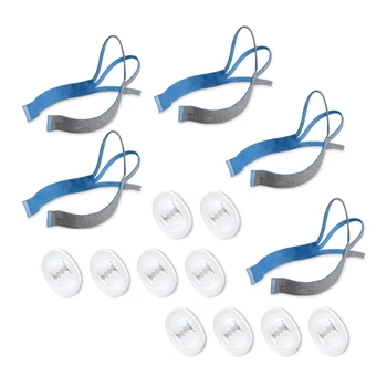 5PCS шапки за Resmed Airfit P10 назална възглавница маска ремъци включени 10PCS настройка клипове синьо + сив пластмаса + найлон