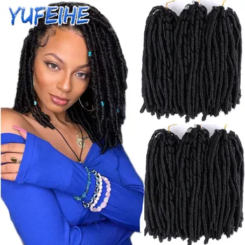 Синтетичен Dreadlock коса Soft Dread Faux Locs Плетене на косата Разширения Афро прически Джинджифил плетене на една кука плитки фалшива коса за жени