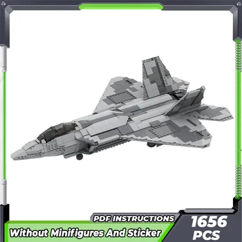 Moc Строителни тухли Военен модел F-22 Raptor Fighter 1:34 Технология модулни блокове подаръци играчки за деца DIY комплекти събрание