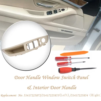 4Pcs Auto Door Window Switch Panel Интериорна дръжка на вратата за BMW 520i 520d 523i 525i 525d 528i 530i 530d Комплект инструменти за ремонт на автомобили