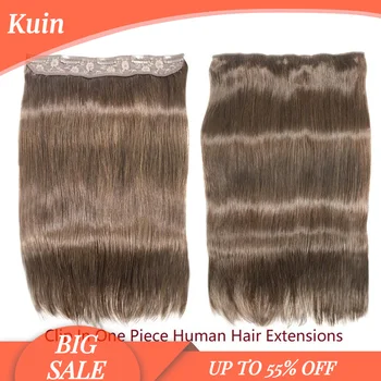 QHP коса прав клип в едно парче човешка коса разширения #1#1B #4 #8 #613 #27 #32 бразилски remy коса 10Inche с 5 клипове