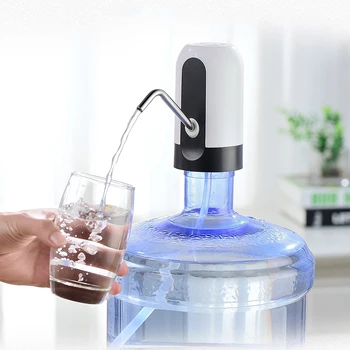 Универсална електрическа акумулаторна помпа за водна помпа USB заряд с едно кликване превключвател дозатор кухня автоматична помпа за бутилки за вода