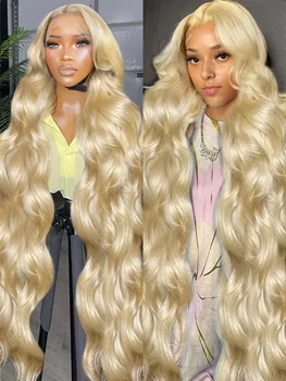 40 инча Body Wave 613 мед блондинка дантела фронт човешка коса перуки 180% бразилски Remy цветни 13x6 дантела фронтални перуки за жени