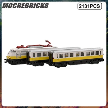 MOC City Train Series Lufthansa Express Влакове Модел DIY тухли Детски образователни играчки Коледен подарък