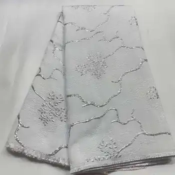 Последна бяла африканска дантела 2024 Висококачествена брокатна жакардова тъкан Френски тюл нигерийски дантелен плат за парти JK