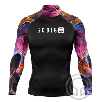Предпазители за обриви Мъжки ризи за сърф с дълъг ръкав Ефективност UV защита Облекло за плуване Бански костюми Сърфист Водолазни ризи Бански